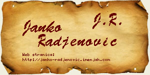 Janko Rađenović vizit kartica